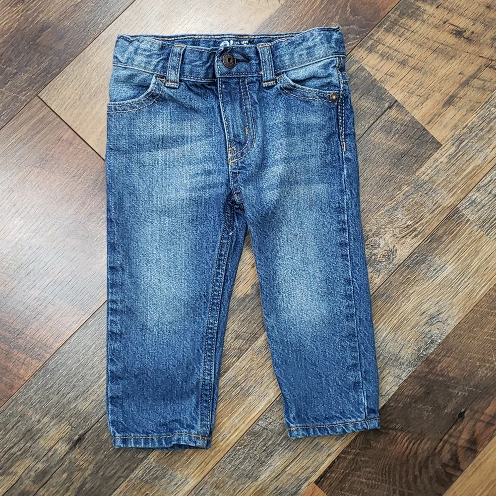 Oshkosh B'Gosh Straight Denim Blue Jeans, Size 12 Months